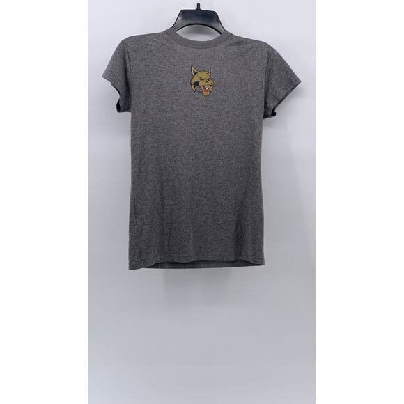 NIKE Women's Heather Gray NYU Athletics Logo Crewneck Short Sleeve Top SZ S - Picture 2 of 11